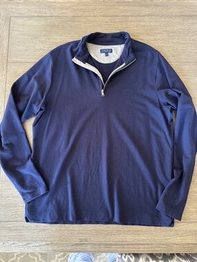Peter Millar icon cotton/modal quarter zip in navy size L